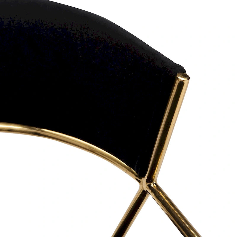 Chaise de salle à manger tapissée dorée