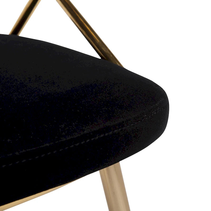 Chaise de salle à manger tapissée dorée