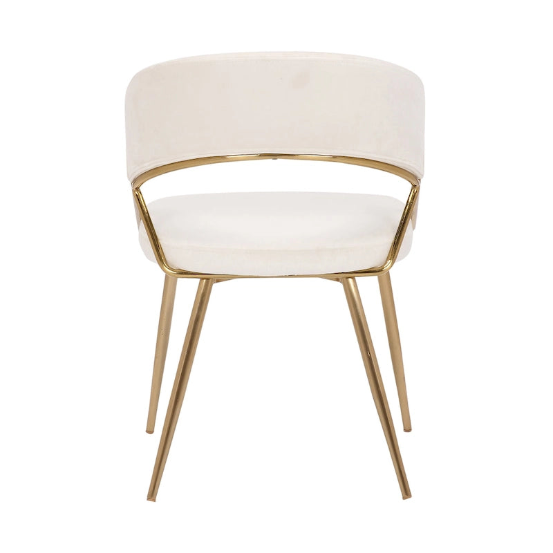 Chaise de salle à manger tapissée dorée
