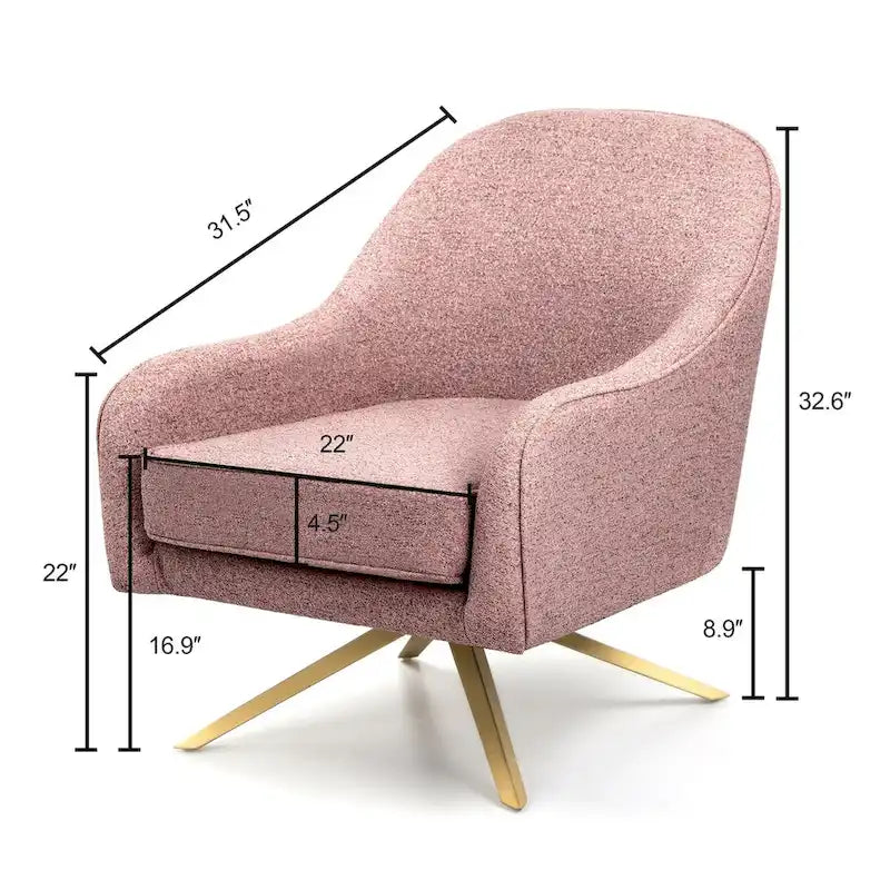 Fauteuil Club Pivotant en Cuir PU, Fauteuil de Salon, Fauteuil d'Appoint Rembourré