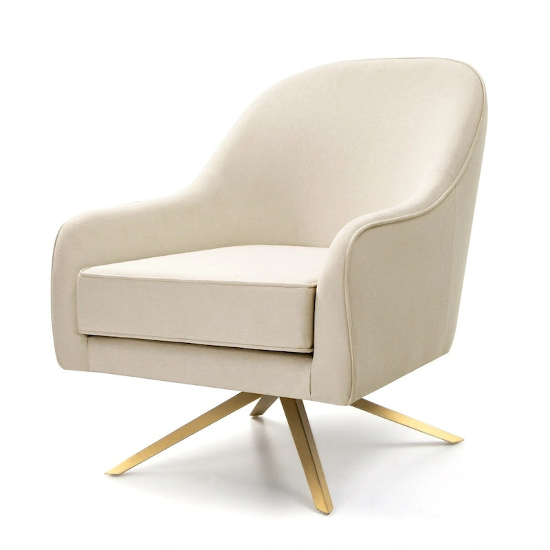 Fauteuil Club Pivotant en Cuir PU, Fauteuil de Salon, Fauteuil d'Appoint Rembourré