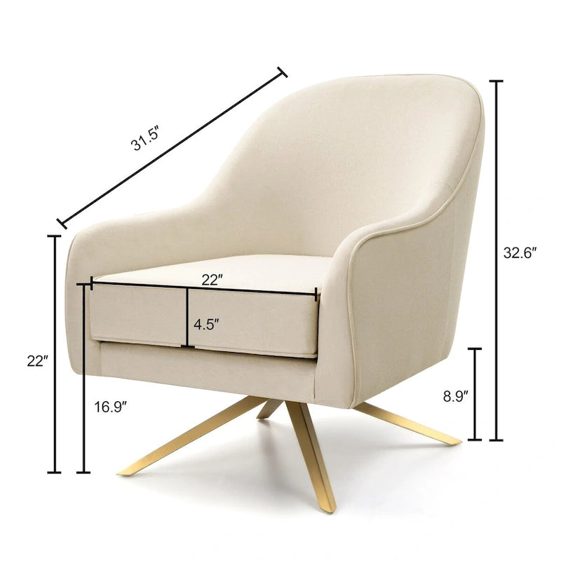 Fauteuil Club Pivotant en Cuir PU, Fauteuil de Salon, Fauteuil d'Appoint Rembourré