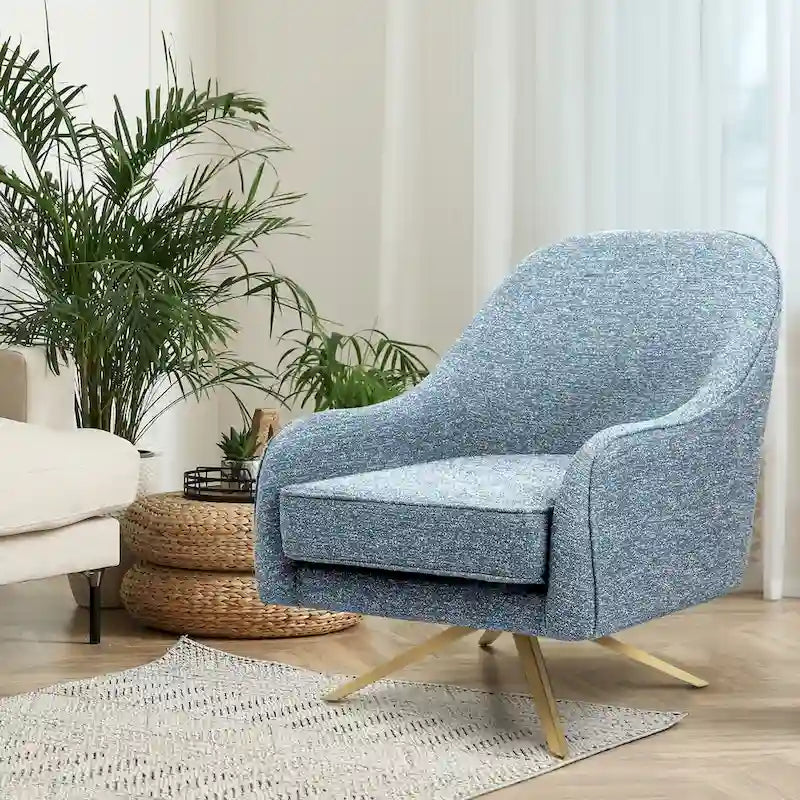 Fauteuil Club Pivotant en Cuir PU, Fauteuil de Salon, Fauteuil d'Appoint Rembourré