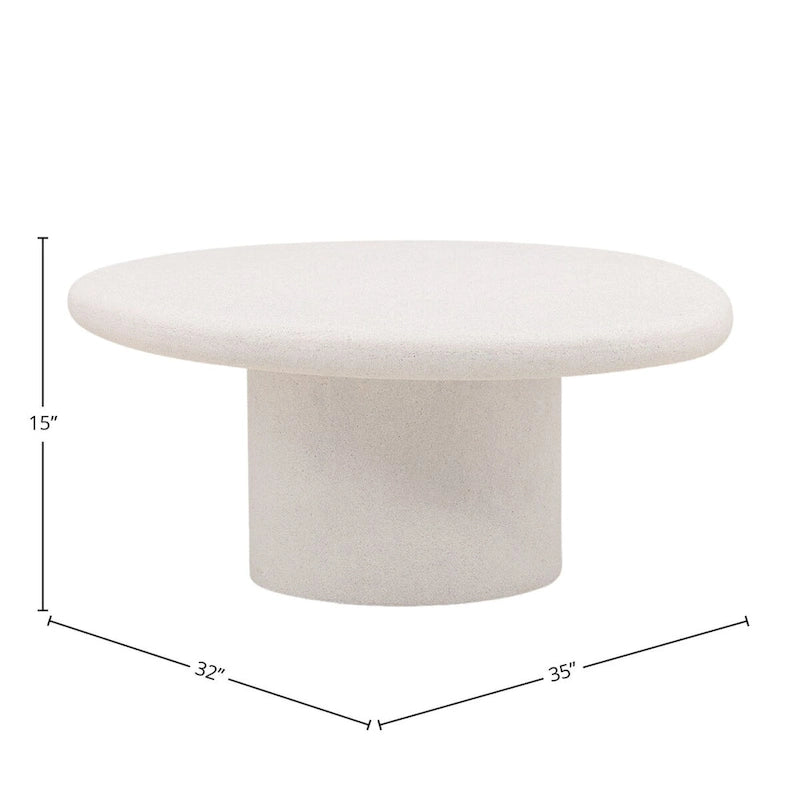 Table basse Terrazzo Ciment, Blanc