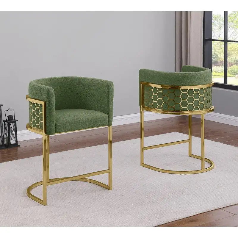 Tabourets de bar rembourrés en chrome plaqué or de 74 cm