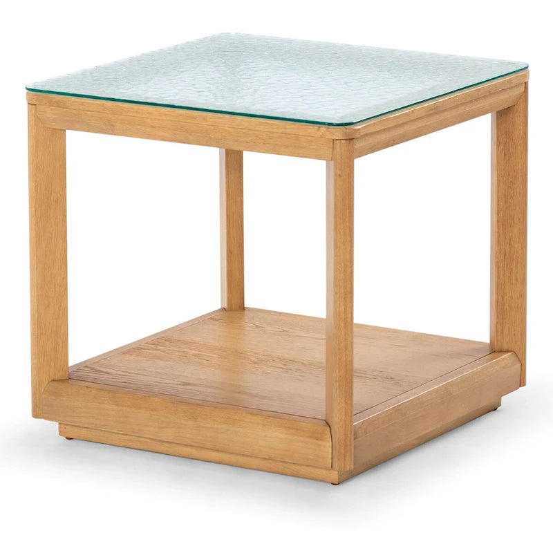 Table d'appoint à plateau en verre - 22larg.x22prof.x21haut.