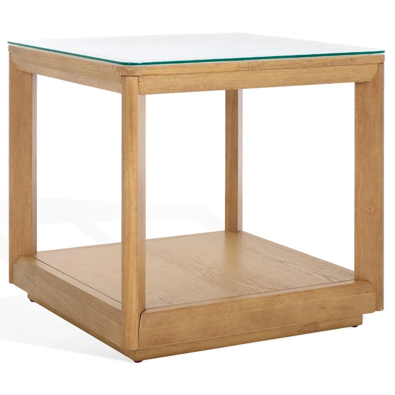Table d'appoint à plateau en verre - 22larg.x22prof.x21haut.