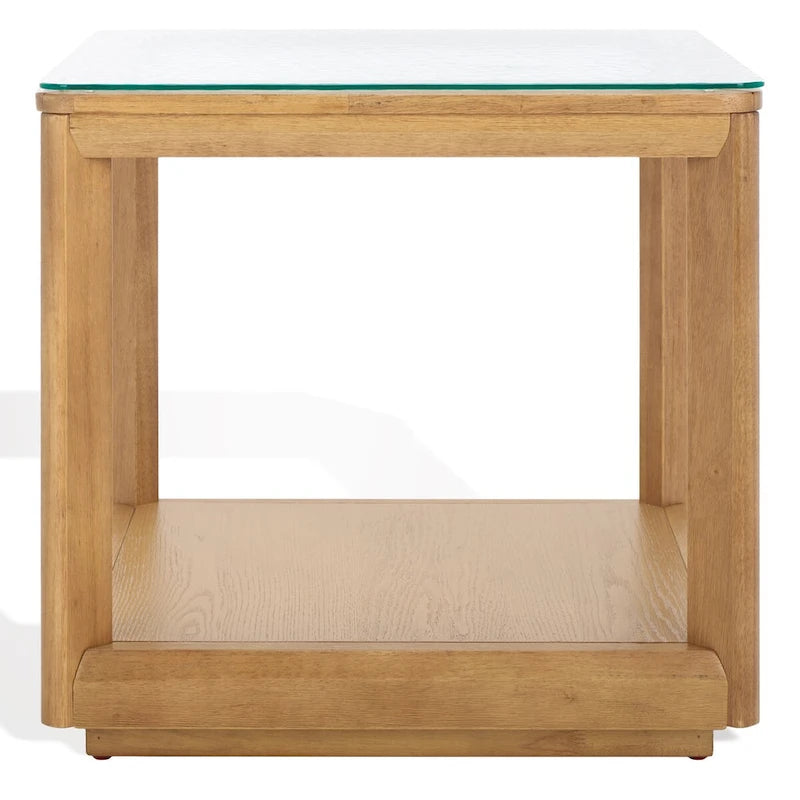 Table d'appoint à plateau en verre - 22larg.x22prof.x21haut.