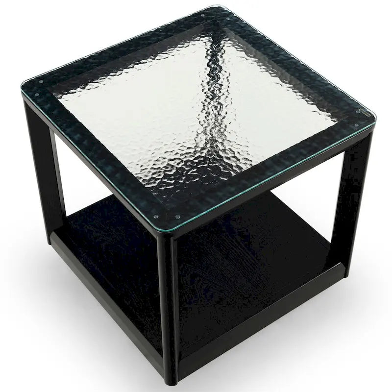 Table d'appoint à plateau en verre - 22larg.x22prof.x21haut.
