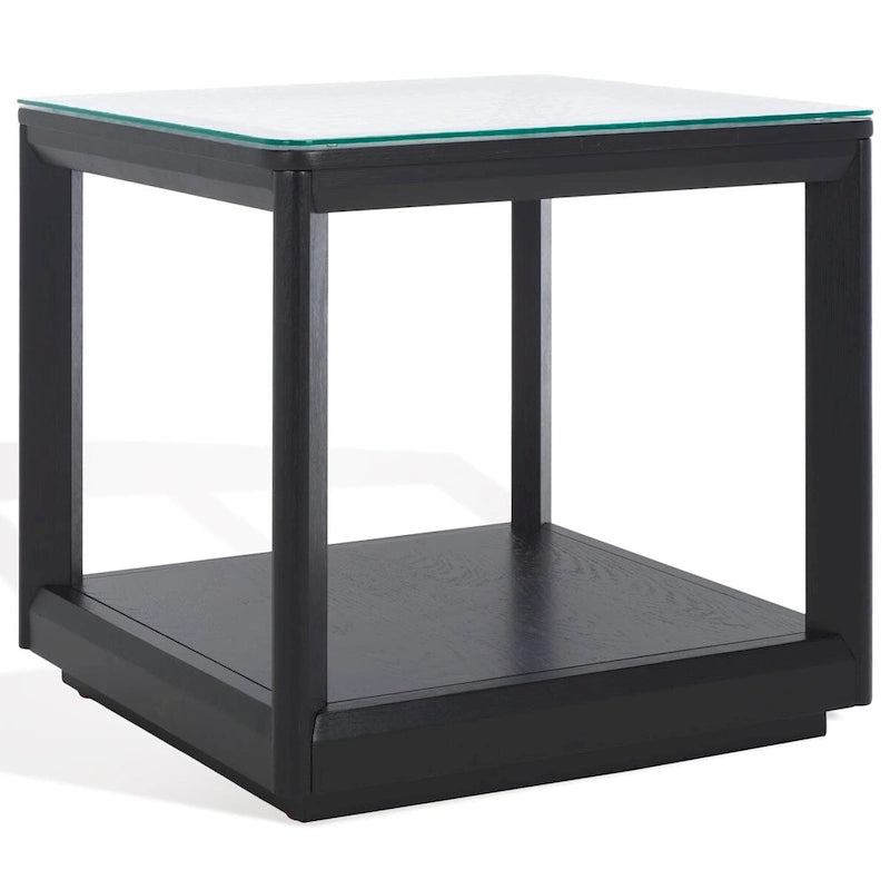 Table d'appoint à plateau en verre - 22larg.x22prof.x21haut.