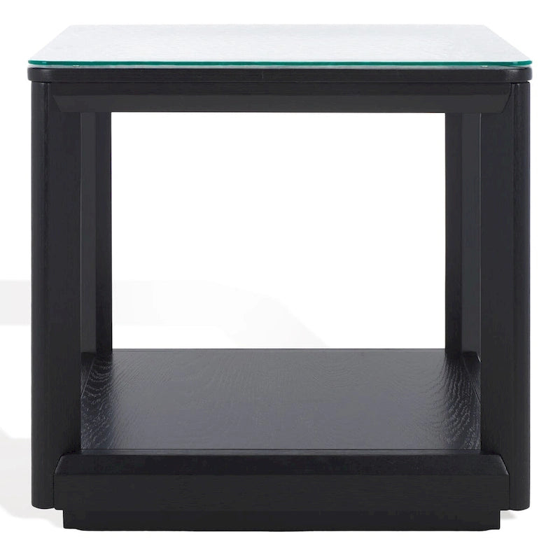 Table d'appoint à plateau en verre - 22larg.x22prof.x21haut.